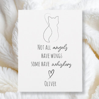 Cat Bereavement Sympathy Card with Cat Name Kaart