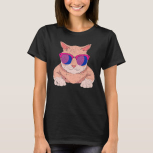 Cat Bi Pride Lgbt Bisexuality Flag Cool Sunbribril T-shirt