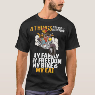 Cat Biking Biker Cruiser Motorfiets Motorfietsen K T-shirt