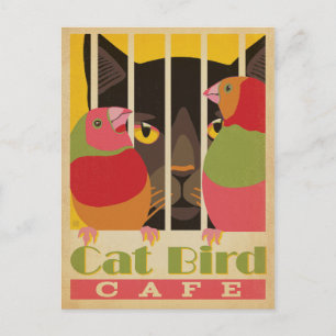 Cat Bird Café Briefkaart