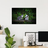 Cat & Birdhouse Poster (Thuiskantoor)