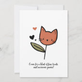 Cat Birthday Invite - Schattigee feestkunst Kaart (Achterkant)