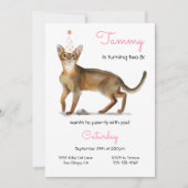 Cat Birthday Party Invitation Kaart (Voorkant)