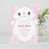 Cat Birthday Party Kat roze Kaart (Staand voorkant)