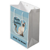 Cat Birthday themed for Siamese Cat lovers Medium Cadeauzakje (Voorkant Gekanteld)