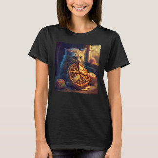 Cat Biting Apple Pie T-shirt