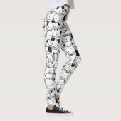 Cat Black en White Cute Pattern Leggings (Rechts)