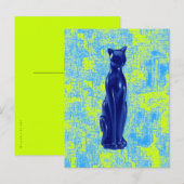 Cat Blue ~ Briefkaart / Uitnodiging (Voorkant / Achterkant)