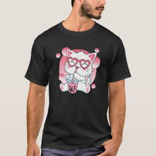 Cat Boba tea belle tea animme Kawaii neko voor mei T-shirt