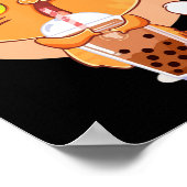 Cat Boba Tea Bubble Kawaii Japanese Anime Gift Gir Poster (Hoek)
