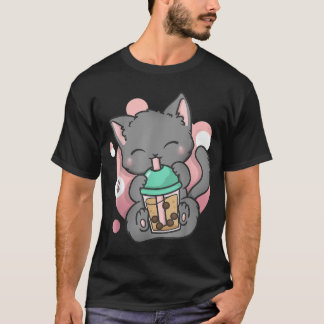 Cat Boba Tea Bubble Tea Anime Kawaii Neko_10 T-shirt