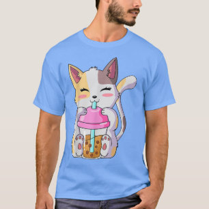 Cat Boba Tea Bubble Tea Anime Kawaii Neko Gifts Gi T-shirt