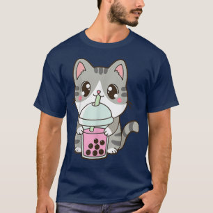 Cat Boba Tea Bubble Tea Anime Kawaii Neko Japans T-shirt