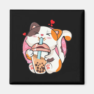 Cat Boba Tea Bubble Tea Anime Kawaii Neko Kinder T Magneet