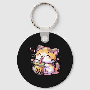 Cat Boba Tea Bubble Tea Anime Kawaii Neko Kinder T Sleutelhanger