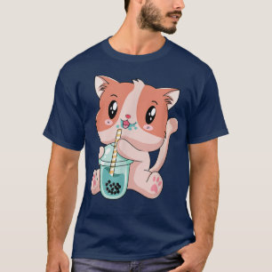 Cat Boba Tea Bubble Tea Anime Kawaii Neko Kinder T T-shirt