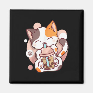 Cat Boba Tea Bubble Tea Anime Kawaii Neko Magneet