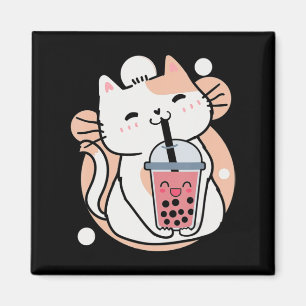 Cat Boba Tea Bubble Tea Anime Kawaii Neko Milktea Magneet