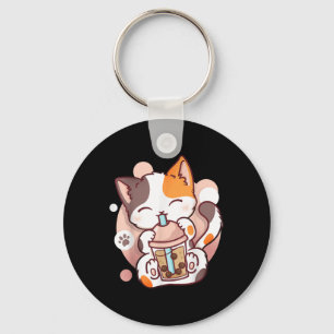 Cat Boba Tea Bubble Tea Anime Kawaii Neko Sleutelhanger