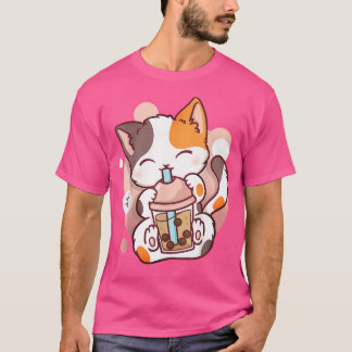 Cat Boba Tea Bubble Tea Anime Kawaii Neko T-shirt