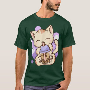 Cat Boba Tea Bubble Tea Anime Kawaii Neko T-shirt
