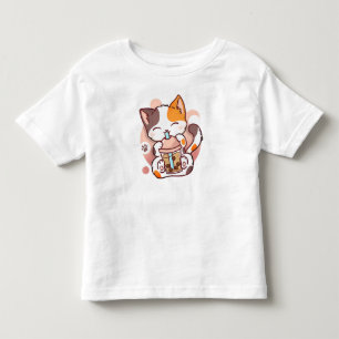 Cat Boba Tea Bubble Tea Anime Kawaii Neko voor mei Kinder Shirts