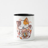 Cat Boba Tea Bubble Tea Anime Kawaii Neko voor mei Mok (Midden)