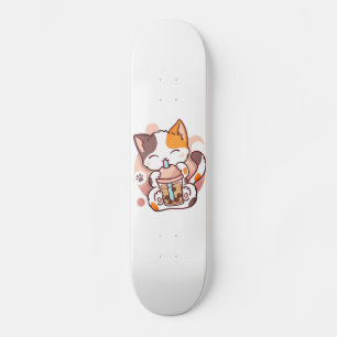Cat Boba Tea Bubble Tea Anime Kawaii Neko voor mei Skateboard