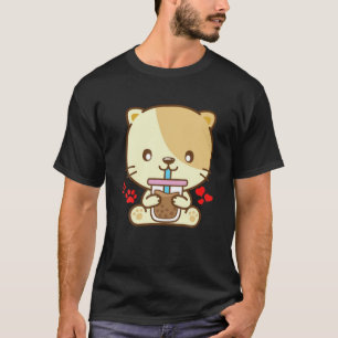 Cat Boba Tea Bubble Tea Kawaii Anime Japanse neko T-shirt