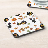 Cat Boo Halloween Bier Onderzetter (Linkerzijde)