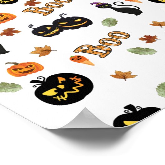 Cat Boo Halloween Poster (Hoek)