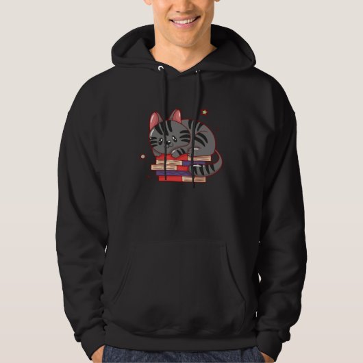 cat books  cute hoodie (Voorkant)