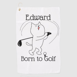 Cat Born to Golf Golfhanddoek