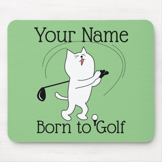 Cat Born to Golf Muismat (Voorkant)