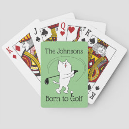 Cat Born to Golf Pokerkaarten