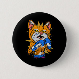 Cat Boxing Kitten Bokshandschoenen Boxer Funny Cat Ronde Button 5,7 Cm
