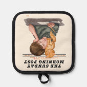  Cat & Boy Geïllustreerd Tijdschrift 1920 Pannenlap (Voorkant)