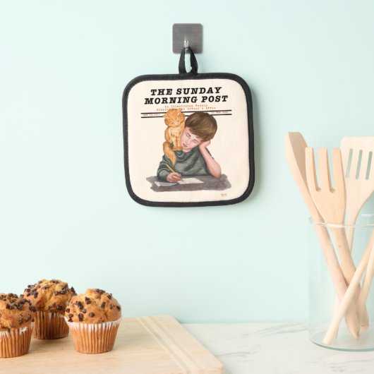  Cat & Boy Geïllustreerd Tijdschrift 1920 Pannenlap (Insitu(Ophanging))