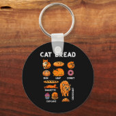 Cat Bread Bun Loaf Cute Kitten Kitty Food Pun Wome Sleutelhanger (Voorkant)