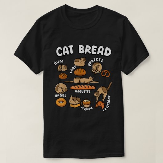 Cat Bread Meme Cute Kitty Loaf Chart T-shirt (Design voorkant)