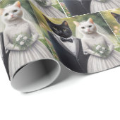 Cat Bride en Groom Cadeaupapier (Rol Hoek)