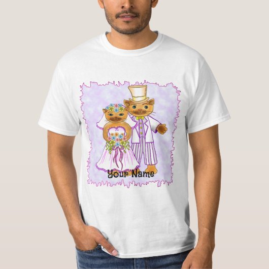 Cat Bride en Groom T-shirts (Voorkant)