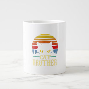 Cat Brother  Style Retro Cadeau voor katteplaat Extra Grote Beker