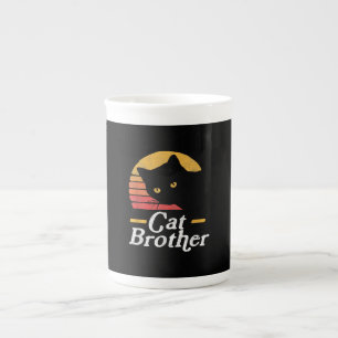 Cat Brother Style Retro Cadeau voor katteplaat Porselein Kop