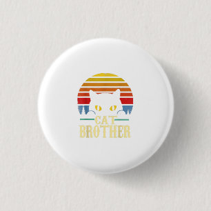 Cat Brother  Style Retro Cadeau voor katteplaat Ronde Button 3,2 Cm