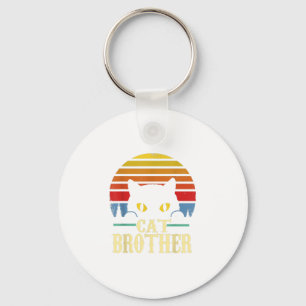 Cat Brother  Style Retro Cadeau voor katteplaat Sleutelhanger