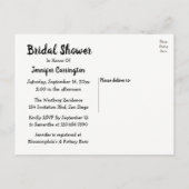Cat Bruids Douche Uitnodiging Zwart Wit Modern Briefkaart (Achterkant)