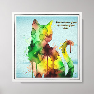 Cat Brushstroke Waterverf Wall Art – "Paint the C Canvas Afdruk