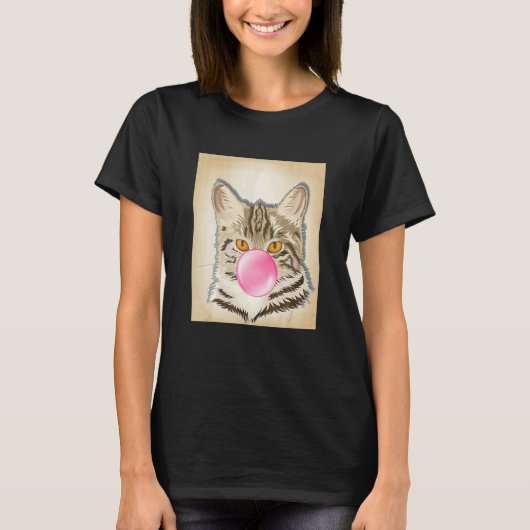 Cat Bubble Gum Feline T-shirt (Voorkant)