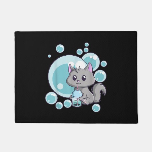 Cat Bubble Tea Gift | Funny Boba Tea Cats Design Deurmat (Voorkant)